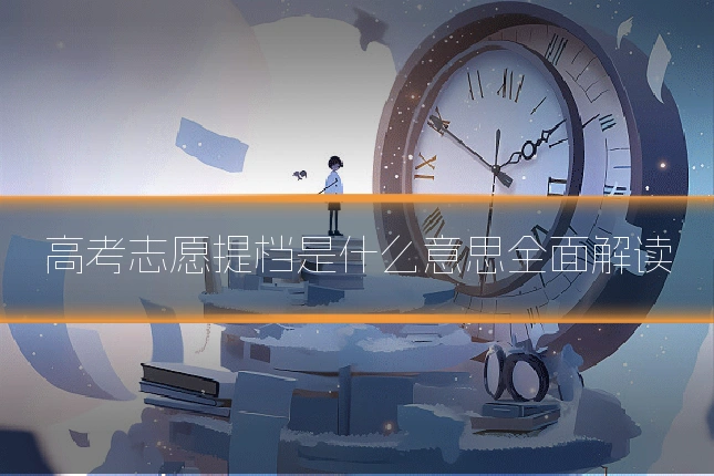 高考志愿提档是什么意思全面解读