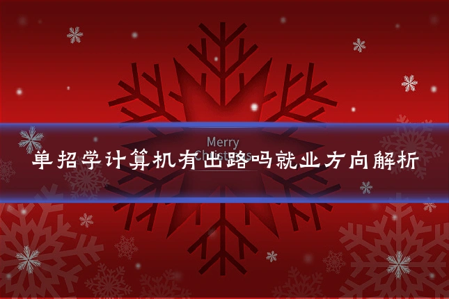 单招学计算机有出路吗就业方向解析