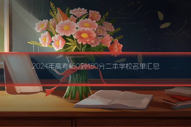 2024年高考450到480分二本学校名单汇总