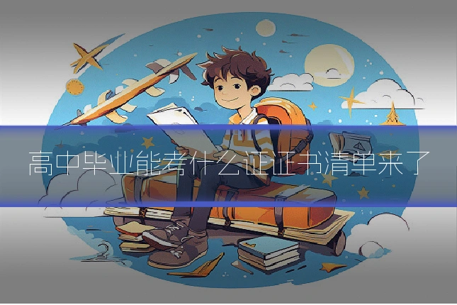 高中毕业能考什么证证书清单来了