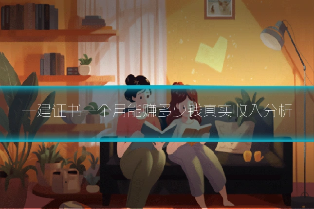 一建证书一个月能赚多少钱真实收入分析