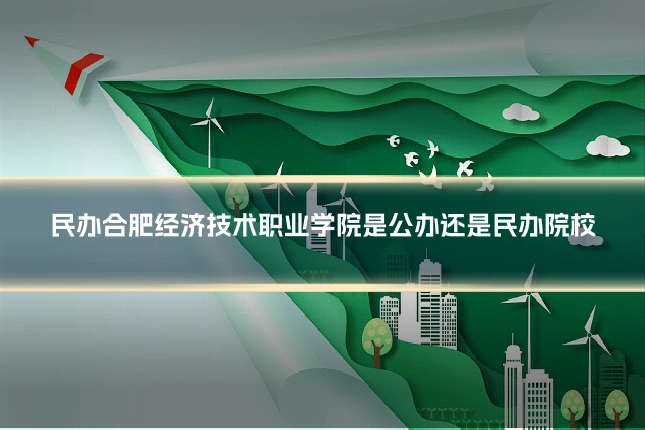民办合肥经济技术职业学院是公办还是民办院校
