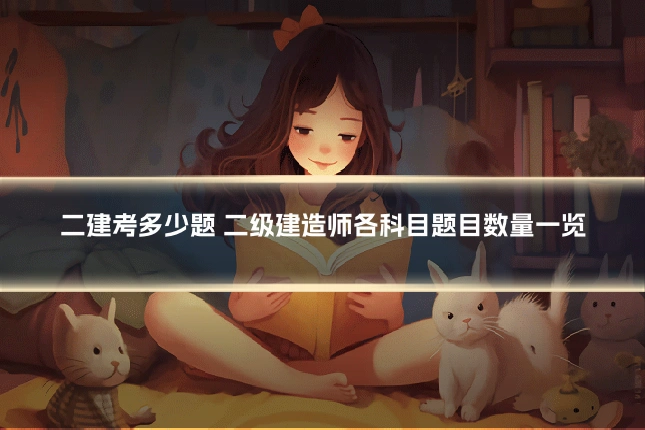 二建考多少题 二级建造师各科目题目数量一览