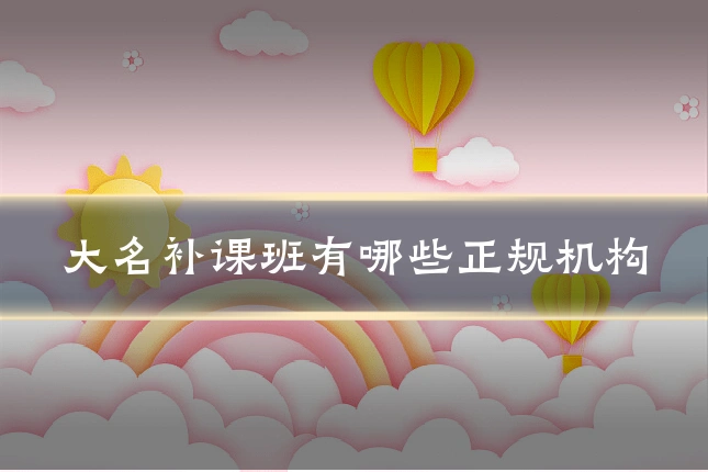 大名补课班有哪些正规机构