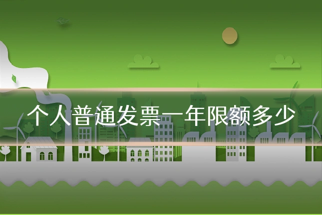 个人普通发票一年限额多少