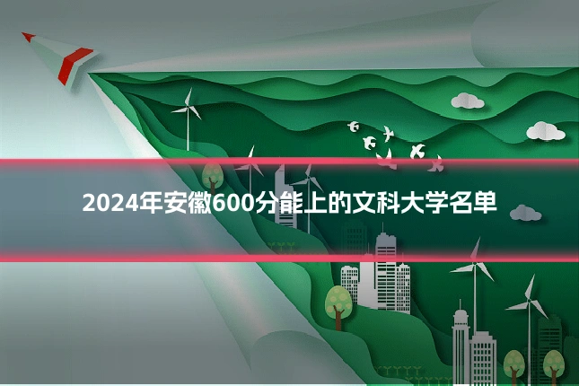 2024年安徽600分能上的文科大学名单