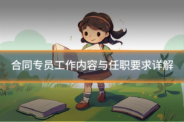 合同专员工作内容与任职要求详解