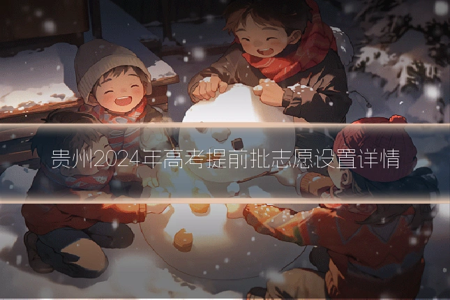 贵州2024年高考提前批志愿设置详情