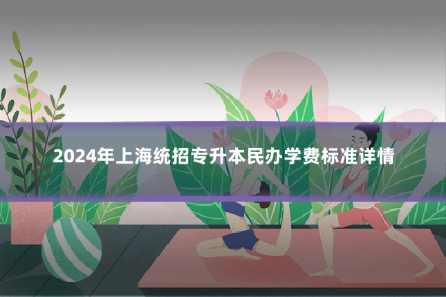 2024年上海统招专升本民办学费标准详情