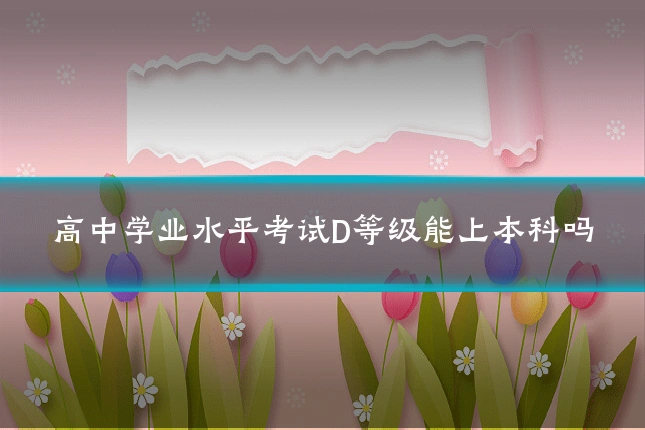 高中学业水平考试D等级能上本科吗