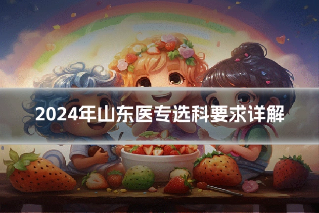2024年山东医专选科要求详解