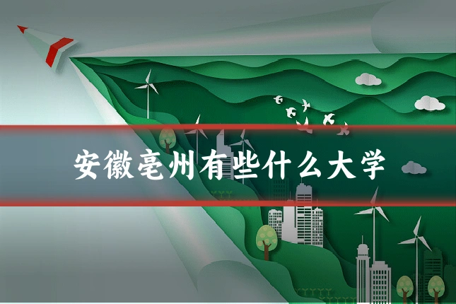 安徽亳州有些什么大学