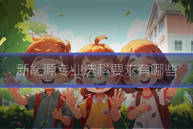 新能源专业选科要求有哪些