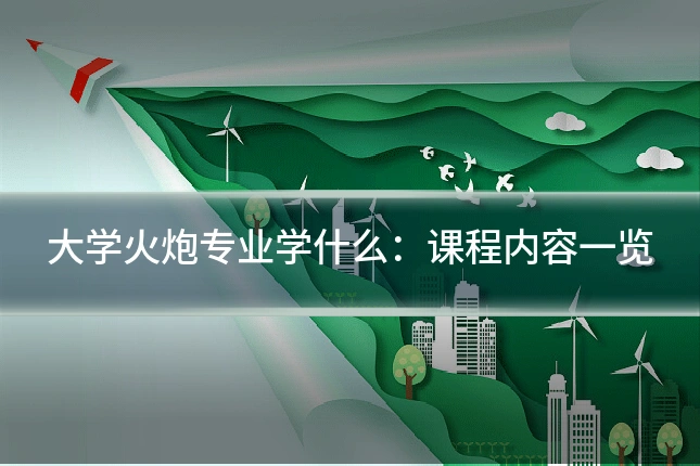 大学火炮专业学什么：课程内容一览