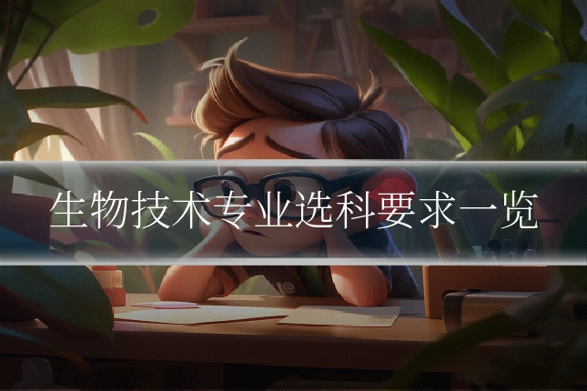 生物技术专业选科要求一览