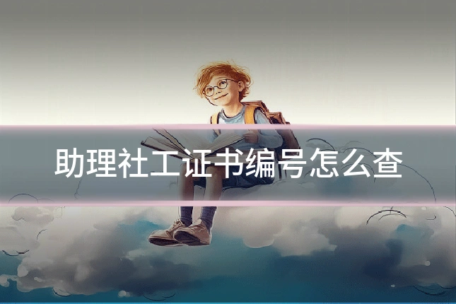 助理社工证书编号怎么查