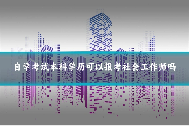 自学考试本科学历可以报考社会工作师吗