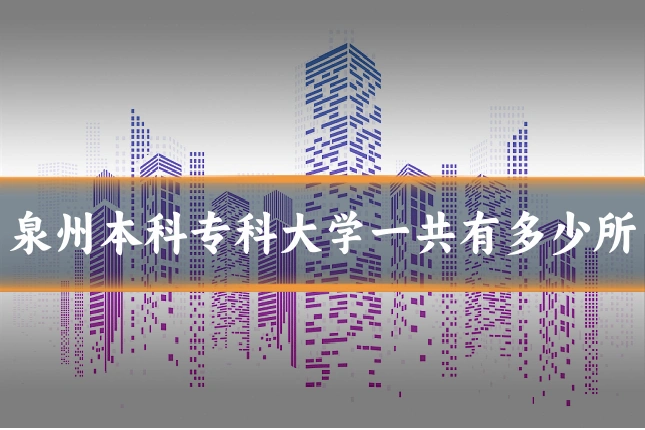 泉州本科专科大学一共有多少所