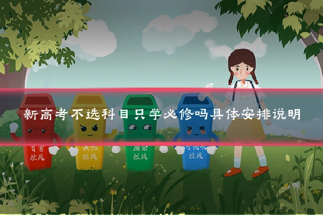 新高考不选科目只学必修吗具体安排说明