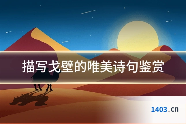 描写戈壁的唯美诗句鉴赏