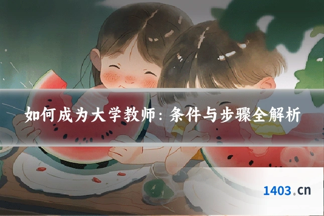 如何成为大学教师：条件与步骤全解析