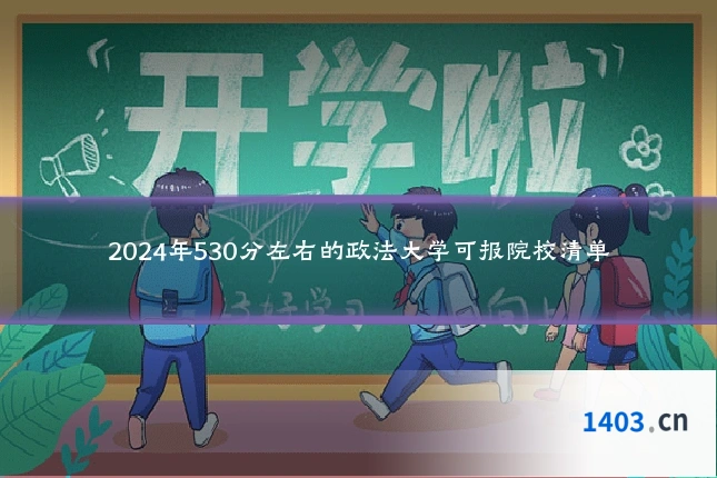 2024年530分左右的政法大学可报院校清单