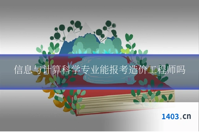 信息与计算科学专业能报考造价工程师吗