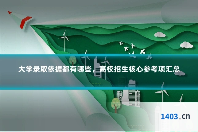 大学录取依据都有哪些，高校招生核心参考项汇总