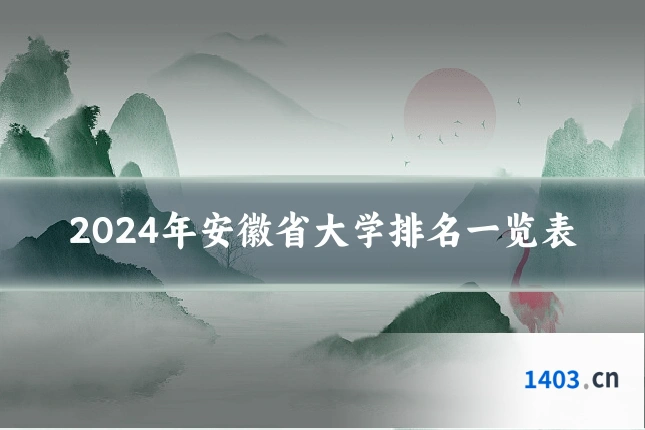 2024年安徽省大学排名一览表