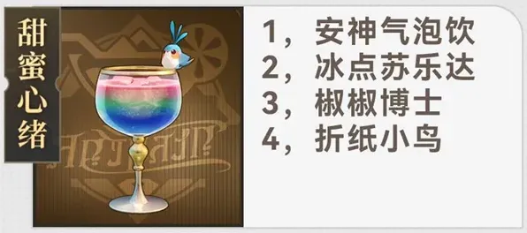 崩坏星穹铁道杯中逸事有什么配方 崩坏星穹铁道杯中逸事配方大全