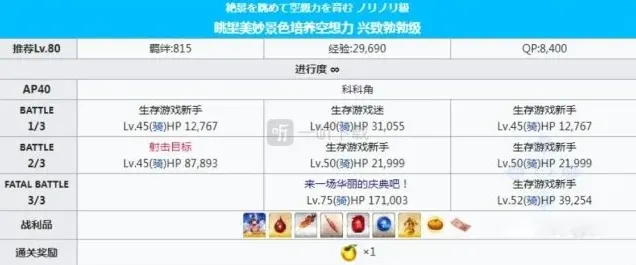 命运冠位指定景色