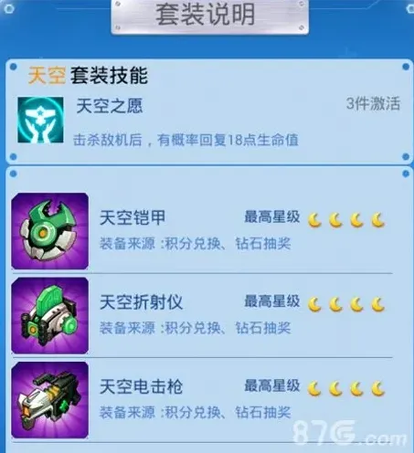 全民飞机大战天空套装