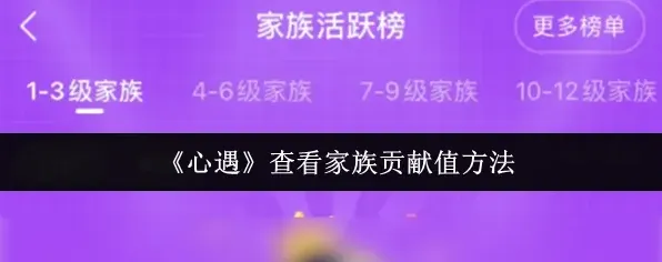 《心遇》查看家族贡献值方法