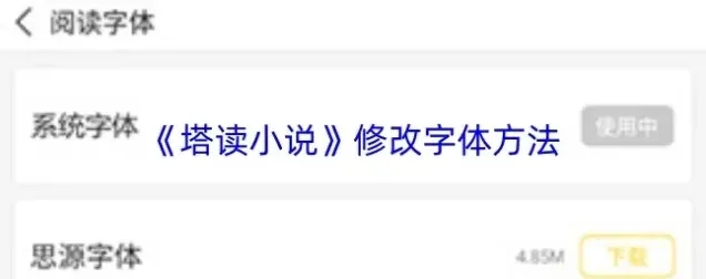 《塔读小说》修改字体方法
