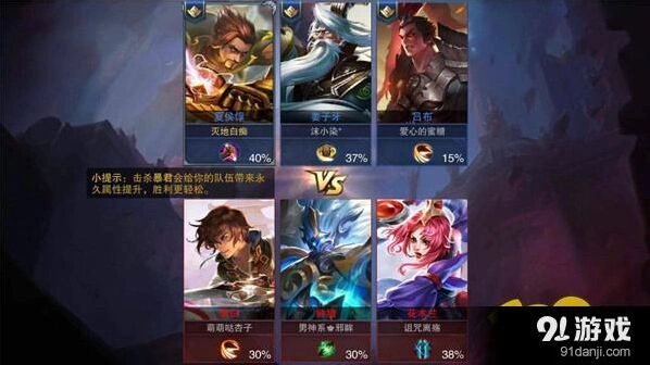 夏侯惇3V3打野阵容推荐
