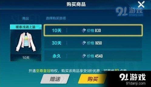 QQ飞车暖春浅调上衣永久价格