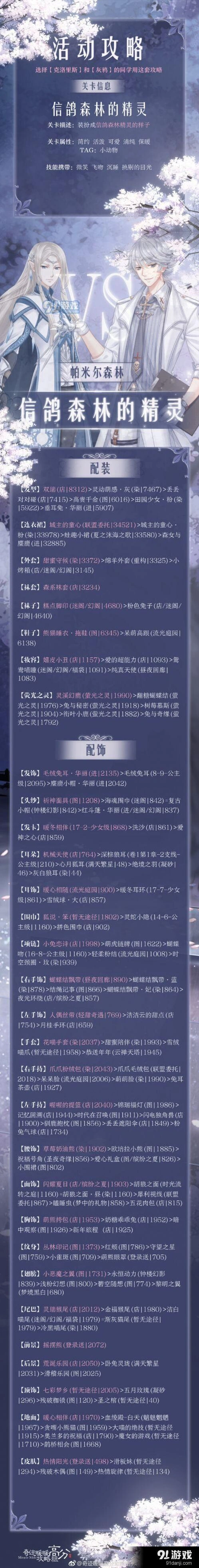 奇迹暖暖信鸽森林的精灵高分指南
