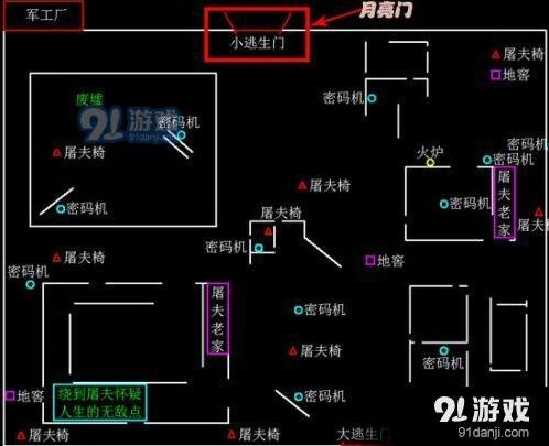 第五人格军工厂逃生门怎么找