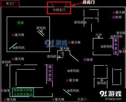 第五人格军工厂两扇门的朝向分析攻略