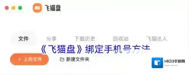 《飞猫盘》绑定手机号方法